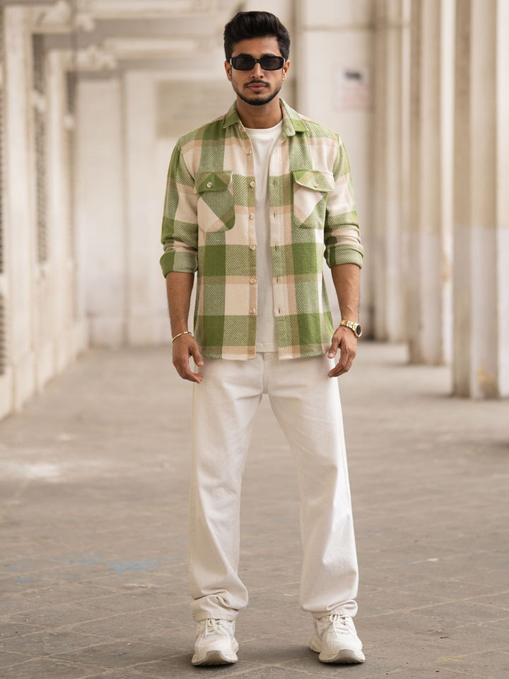 Powerlook Men Tartan Checks Opaque Checked Casual Shirt