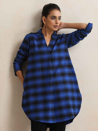 trueBrowns Checked Pleated Winter Top