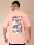 The Indian Garage Co Men Pure Cotton Graphic Printed Round Neck Cotton Oversized T-shirt