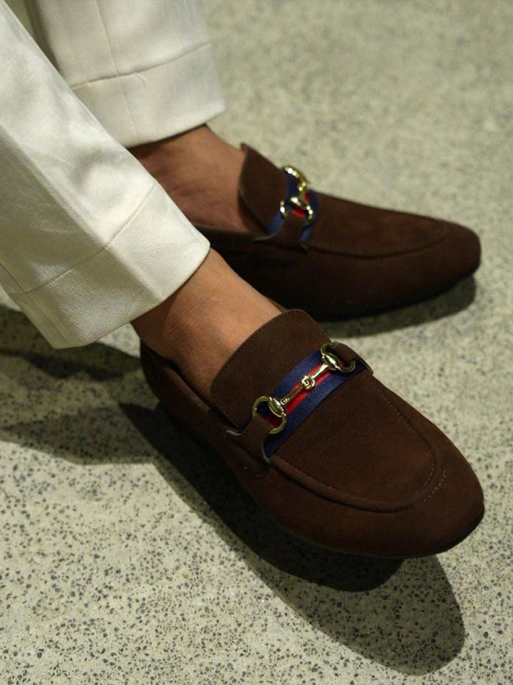 Monkstory Men Round Toe Slip-On Vintage Horsebit Loafers