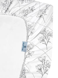 KLOTTHE Off White Printed Dilengkapi 400TC Kapas Tulen Cadar Super King & 4 Sarung Bantal