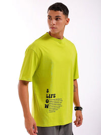 The Indian Garage Co Men Back Printed Round Neck Boxy Oversized T-shirt