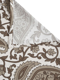 Myntra Elegant Homes Beige Floral Cotton 300 TC Single Cadar Superfine dengan Sarung Bantal-89 x 59 inci