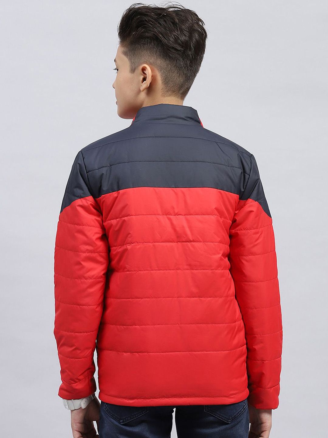 Monte Carlo Boys Mock Collar Colourblocked Casual Padded Jacket