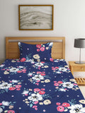 Myntra Elegant Homes Bunga-bunga Berbilang Warna 300 TC Cadar Single dengan 1 Sarung Bantal