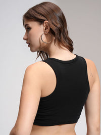 Street By Tokyo Talkies Women Solid Crop Tank Top