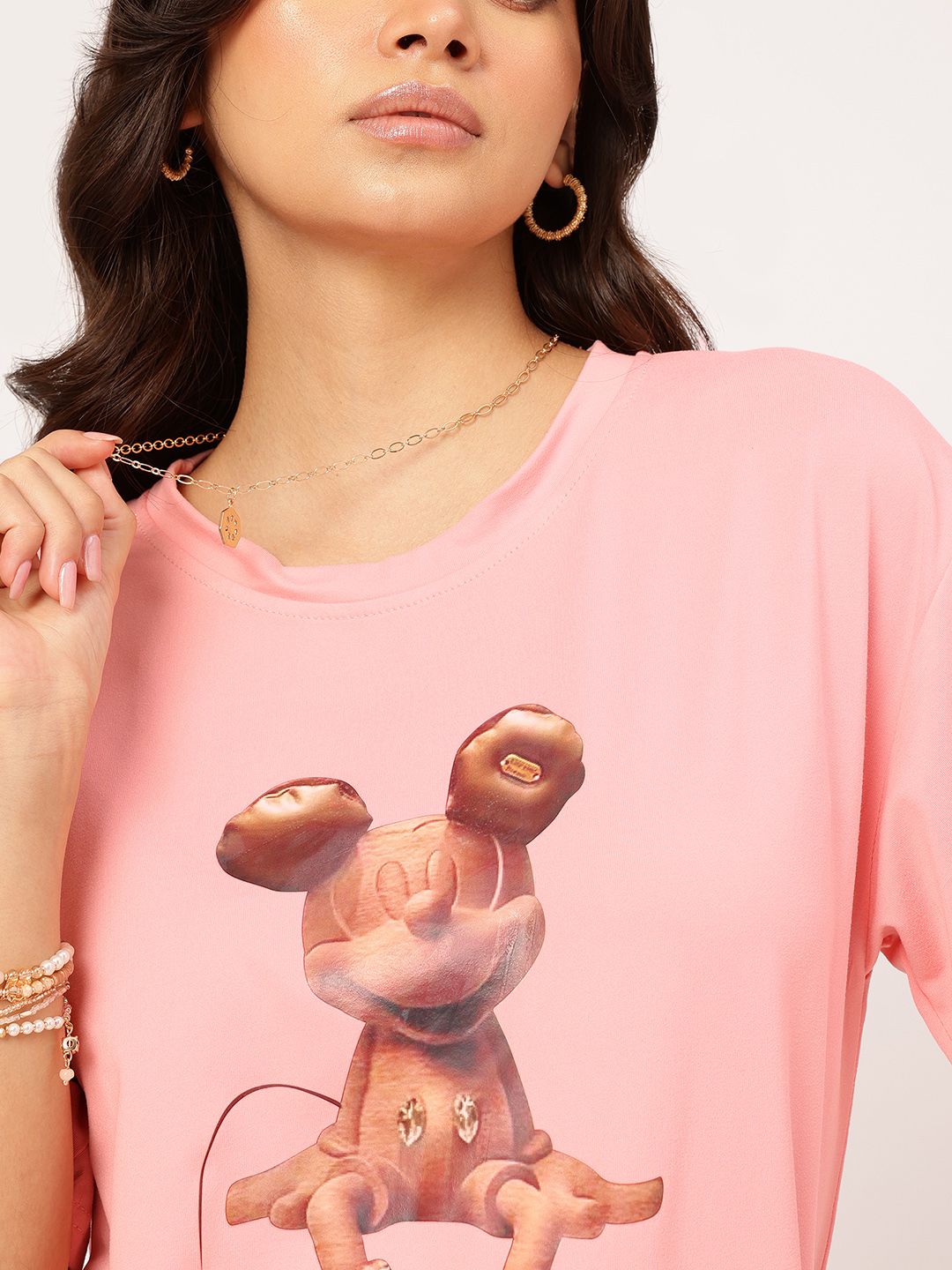 DressBerry Giggles Charm Printed Drop-Shoulder T-shirt