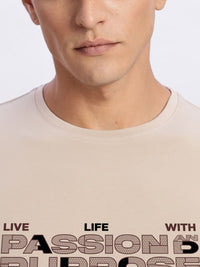 ADRO Typography Printed Round Neck Cotton T-shirt