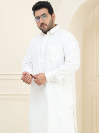 SOJANYA PLUS Shirt Collar Pathani Kurta With Pyjama