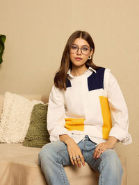 Berrylush Women Colourblocked Sleeveless Sweater Vest