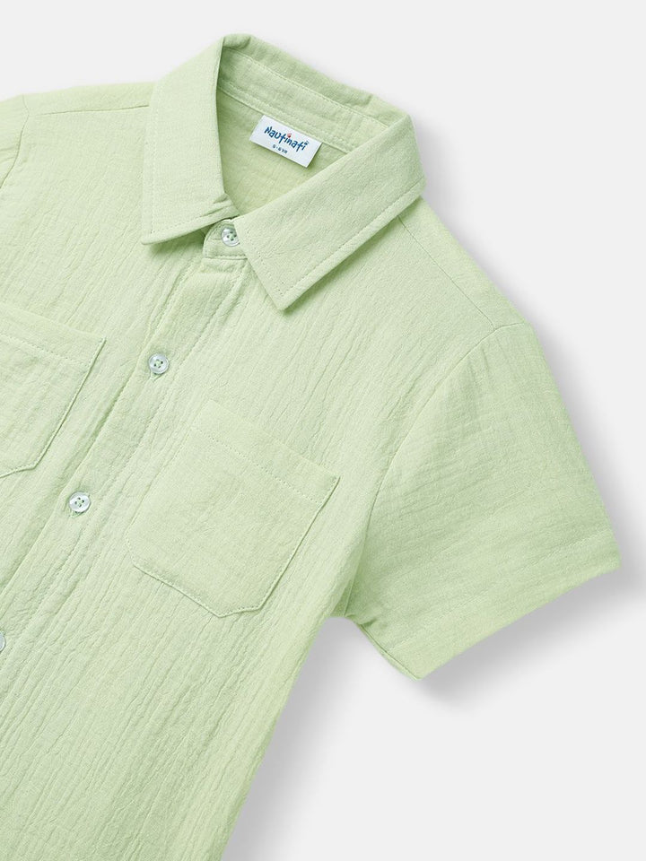 Nauti Nati Boys Shirt Collar Pure Cotton Shirt with Shorts