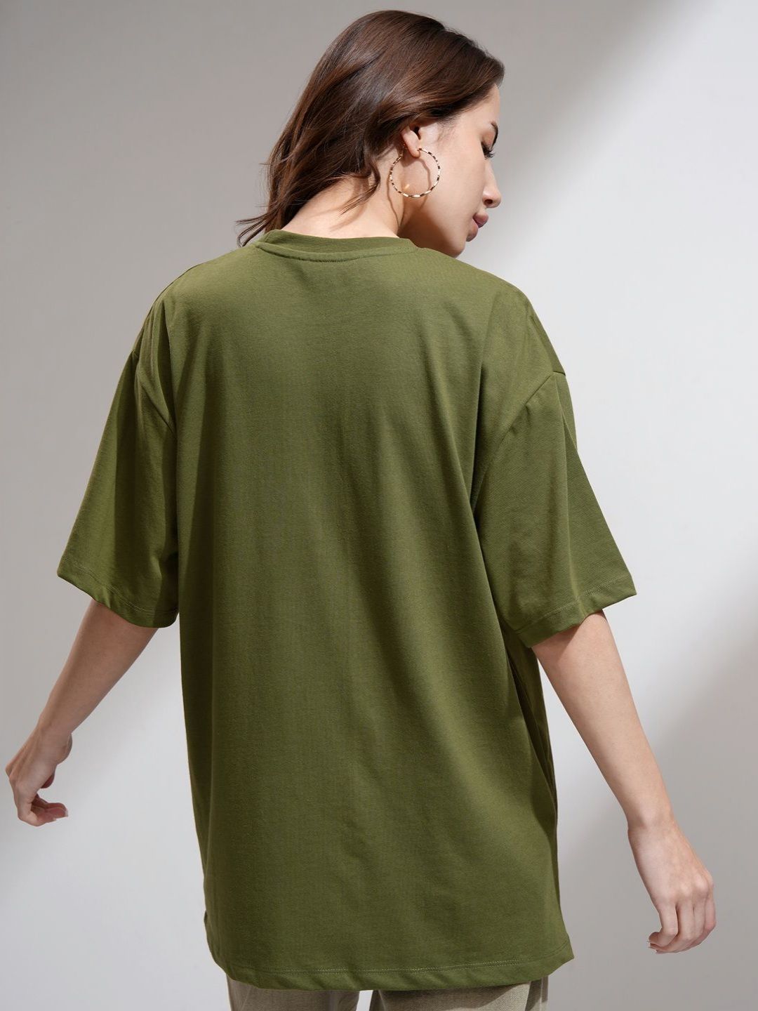 Street By Tokyo Talkies Women Oversized Chest Printed T-Shirt