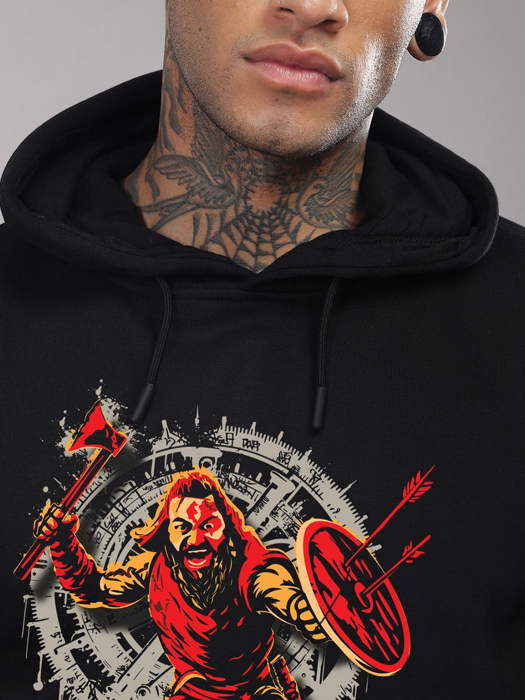 ADRO Men Kantara Printed Hooded Sweatshirt