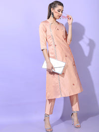 Vishudh Women Ethnic Motifs Embroidered Regular Straight Kurta With Palazzos
