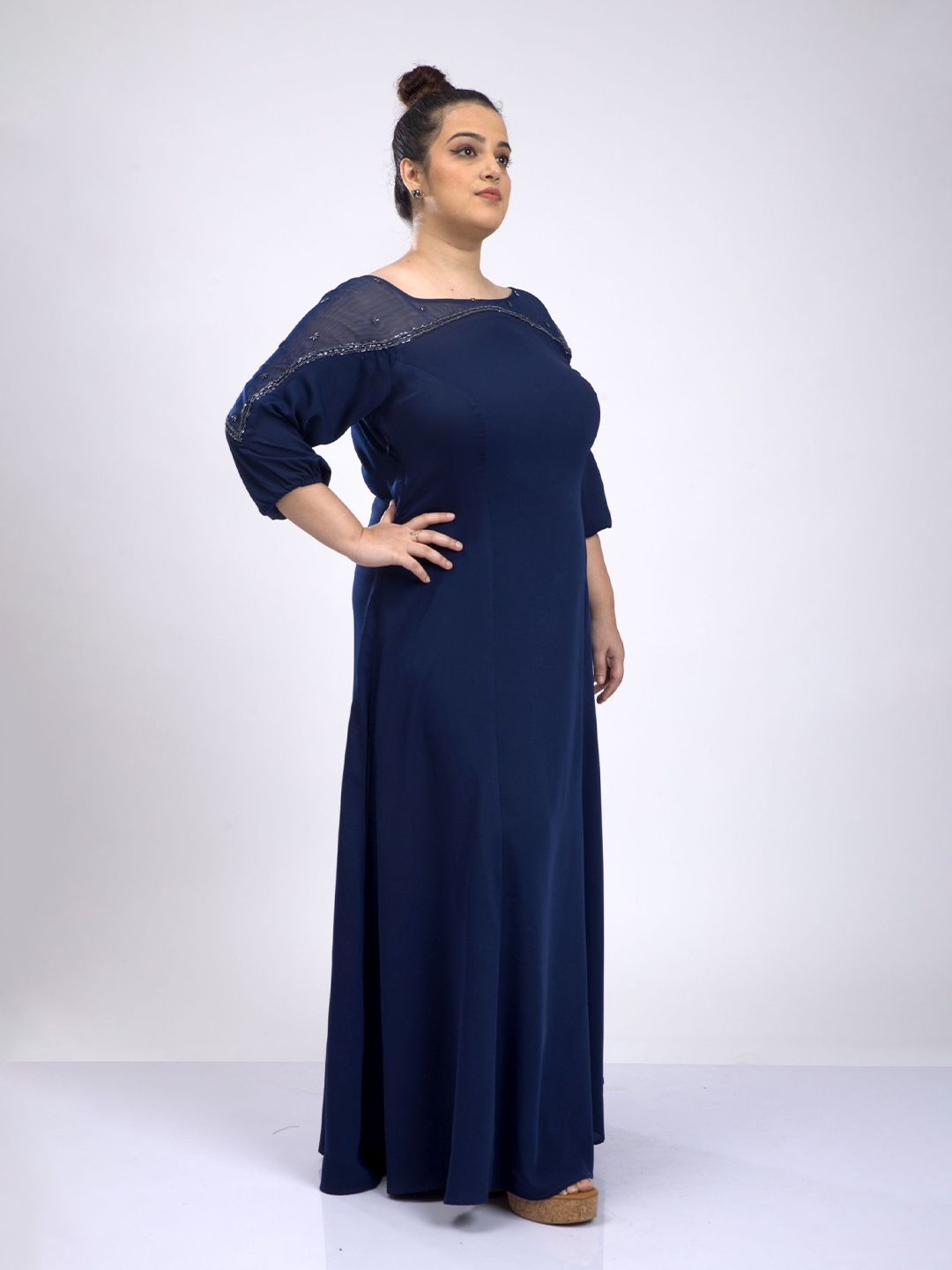Mamicha Women Crepe A-Line Maxi Dress