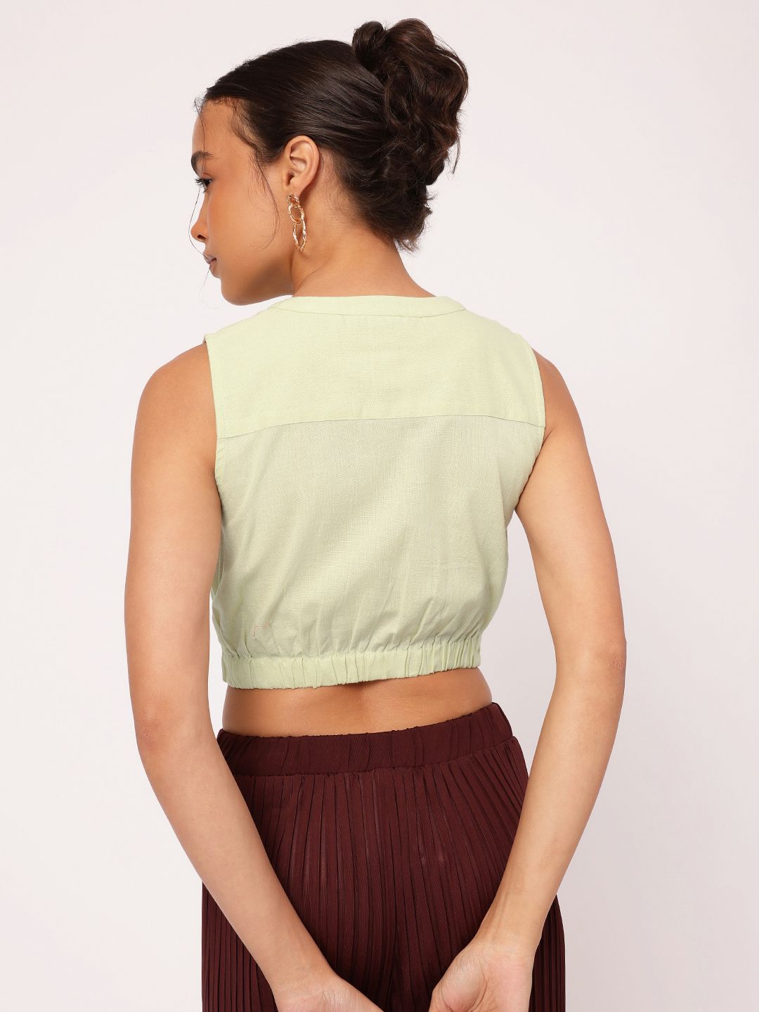 DressBerry Endless Summer Essential Cotton Linen Blouson Crop Top