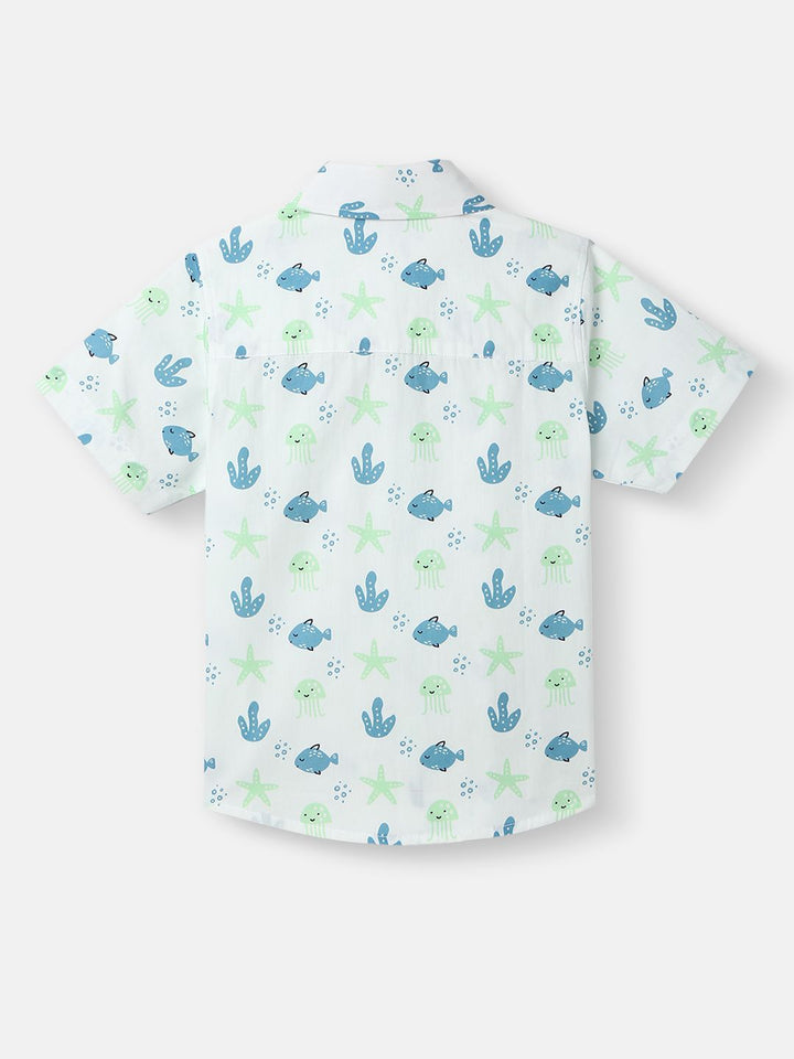 Nauti Nati Boys Printed Shirt with Shorts