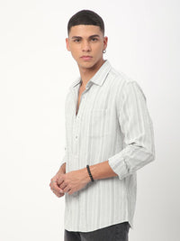 VASTRADO Men Classic Spread Collar Multi Striped Slim Fit Casual Shirt
