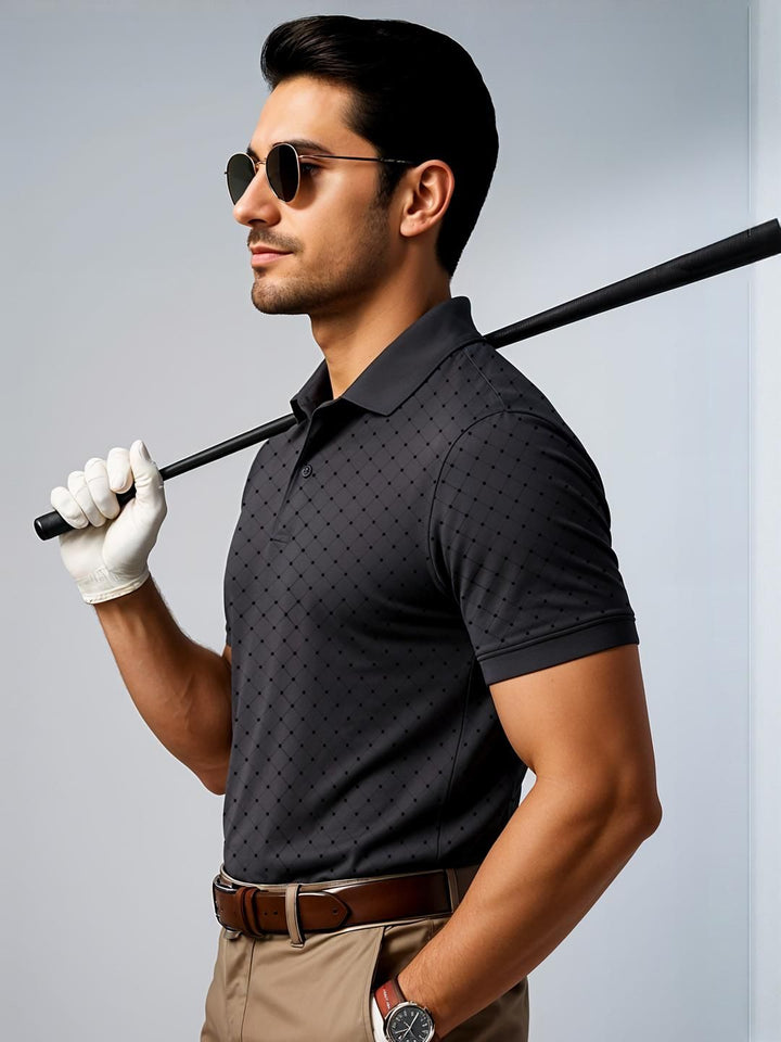 ADRO Men Grey Cotton Tshirts