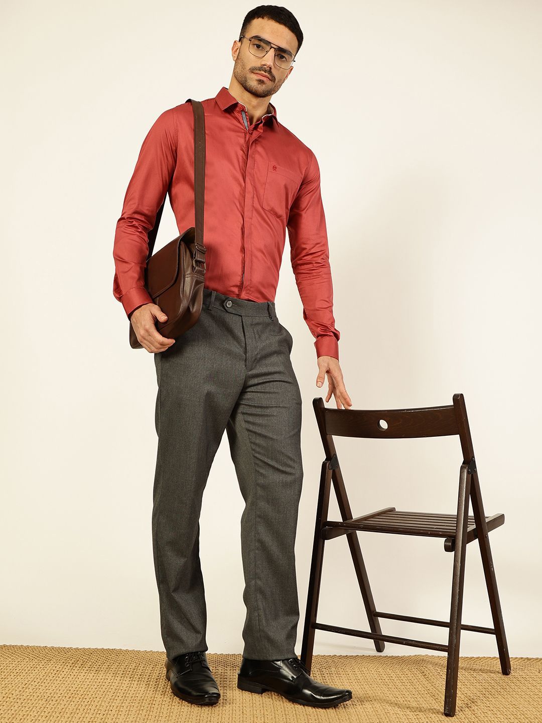 Thomas Scott Men Premium Cutaway Collar Solid Cotton Formal Shirt