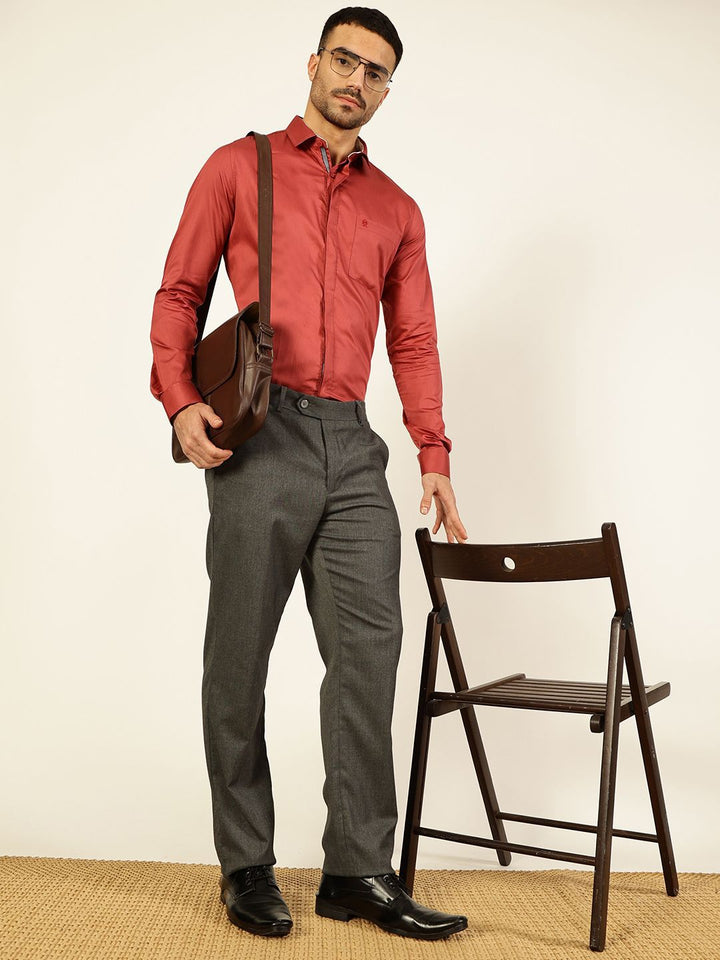 Thomas Scott Men Premium Cutaway Collar Solid Cotton Formal Shirt