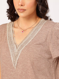 DressBerry Lace Edge Statement Top