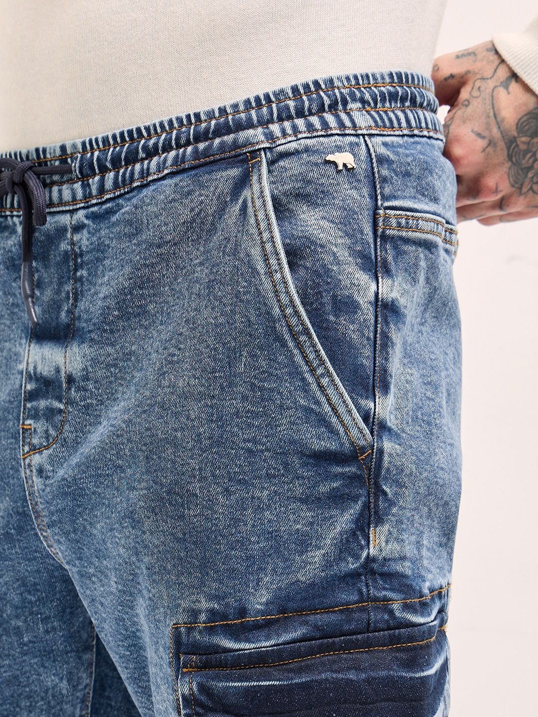 THE BEAR HOUSE Men Cotton Slim Fit Light Fade Stretchable Jeans