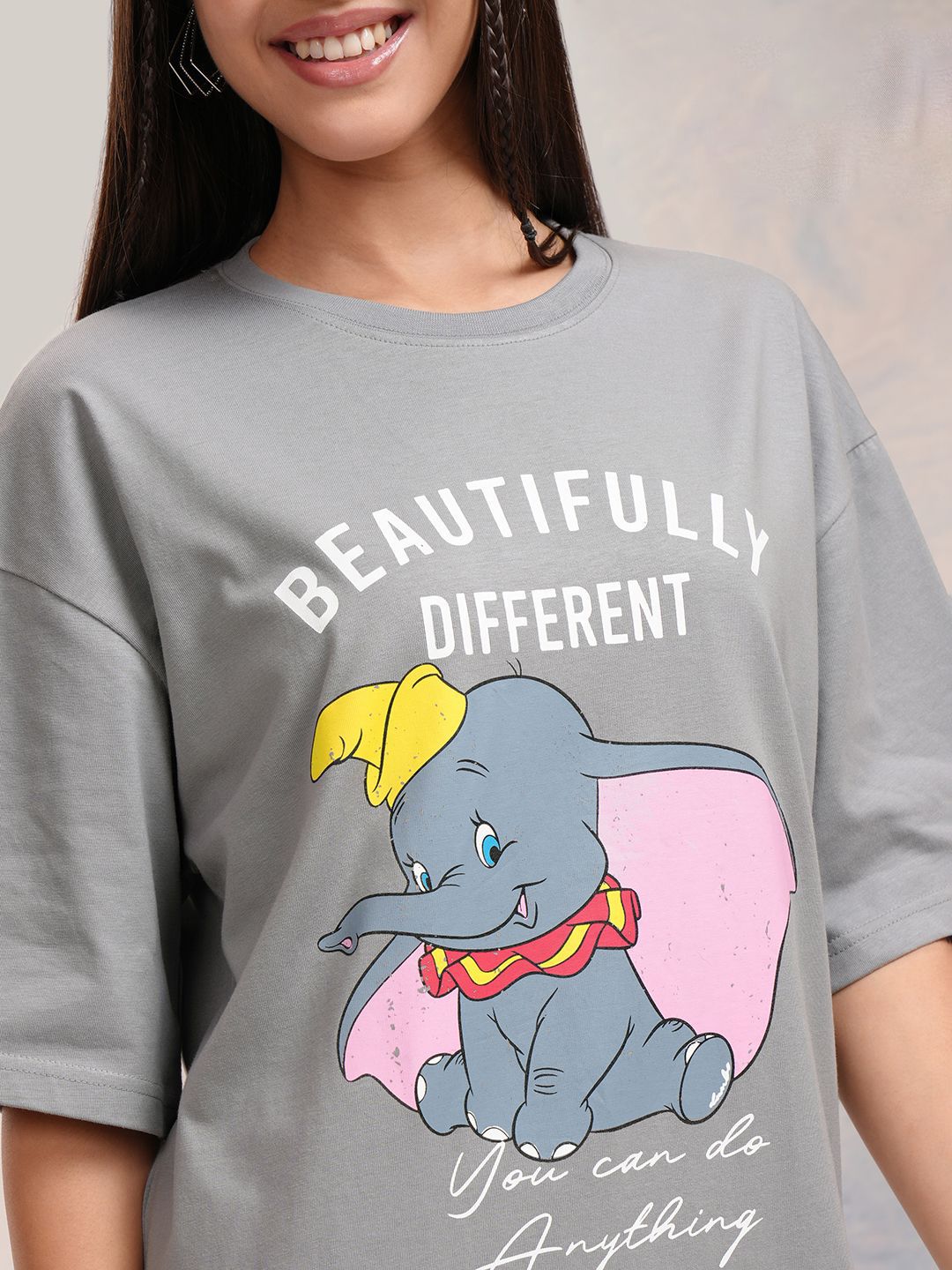 Tokyo Talkies Disney Women Dumbo Printed Boxy Mini TShirt Dress