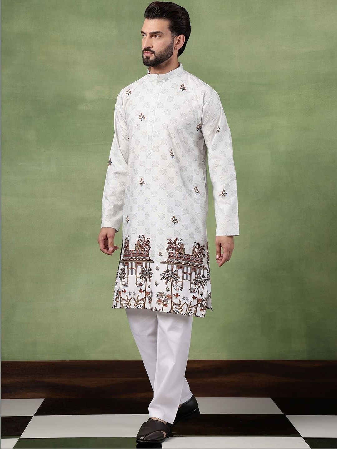 SOJANYA Men Floral Printed Kurta