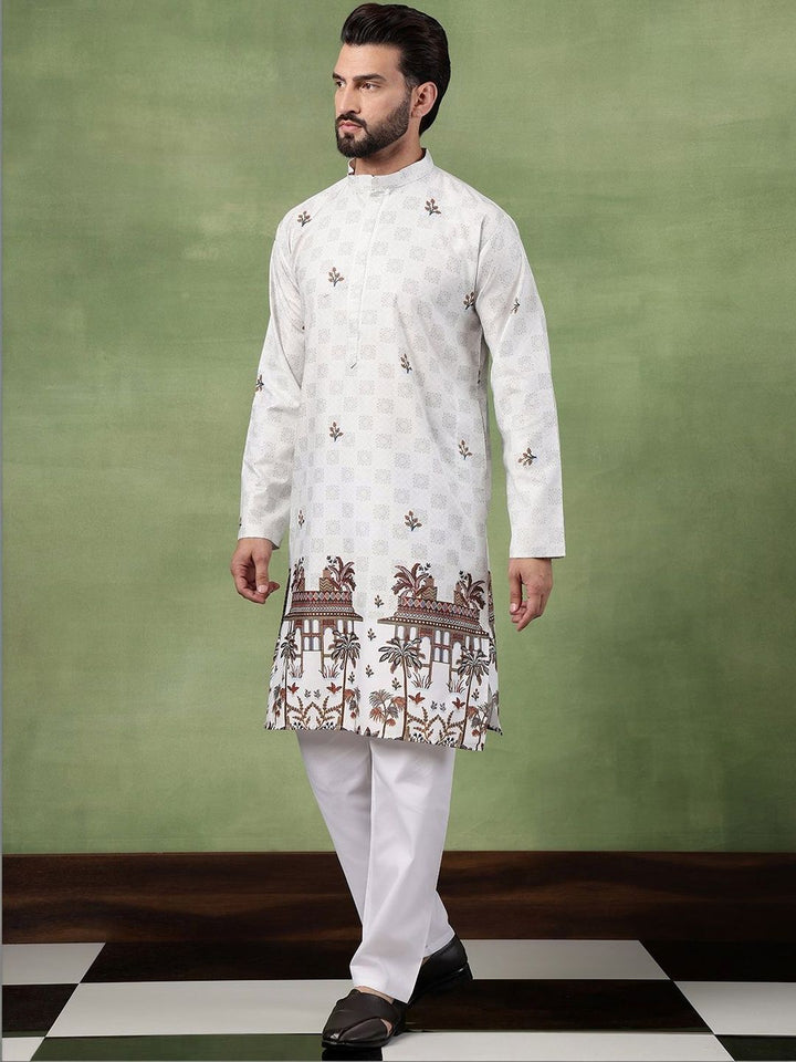 SOJANYA Men Floral Printed Kurta