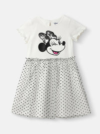 Nauti Nati Girls Partywear Mickey Sequinned Mesh Polka Dress