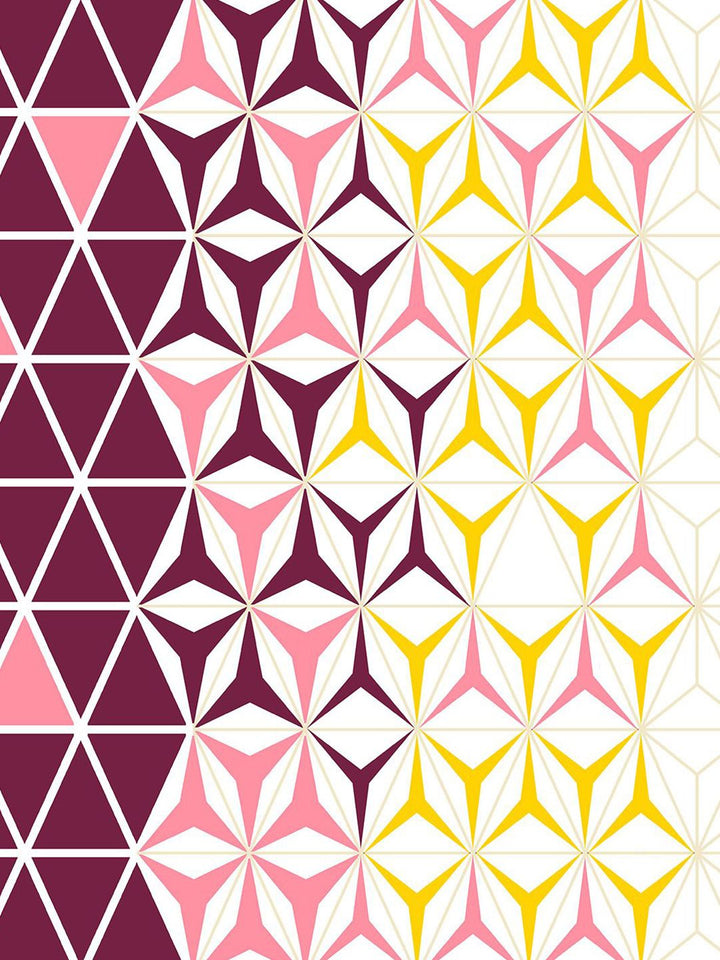 URBAN SPACE Divine Maroon & White Geometric Cotton 144 TC Queen Bedsheet Set