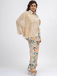 Mamicha Printed Shirt Collar Shirt & Trousers Co-Ords