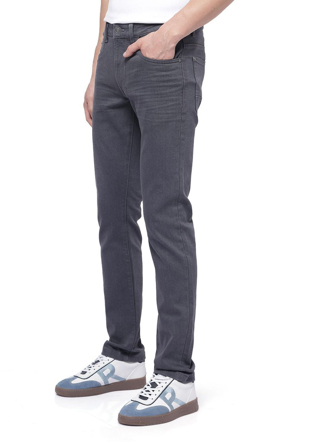 RARE RABBIT Men Comfort Mid-Rise No Fade Stretchable Jeans