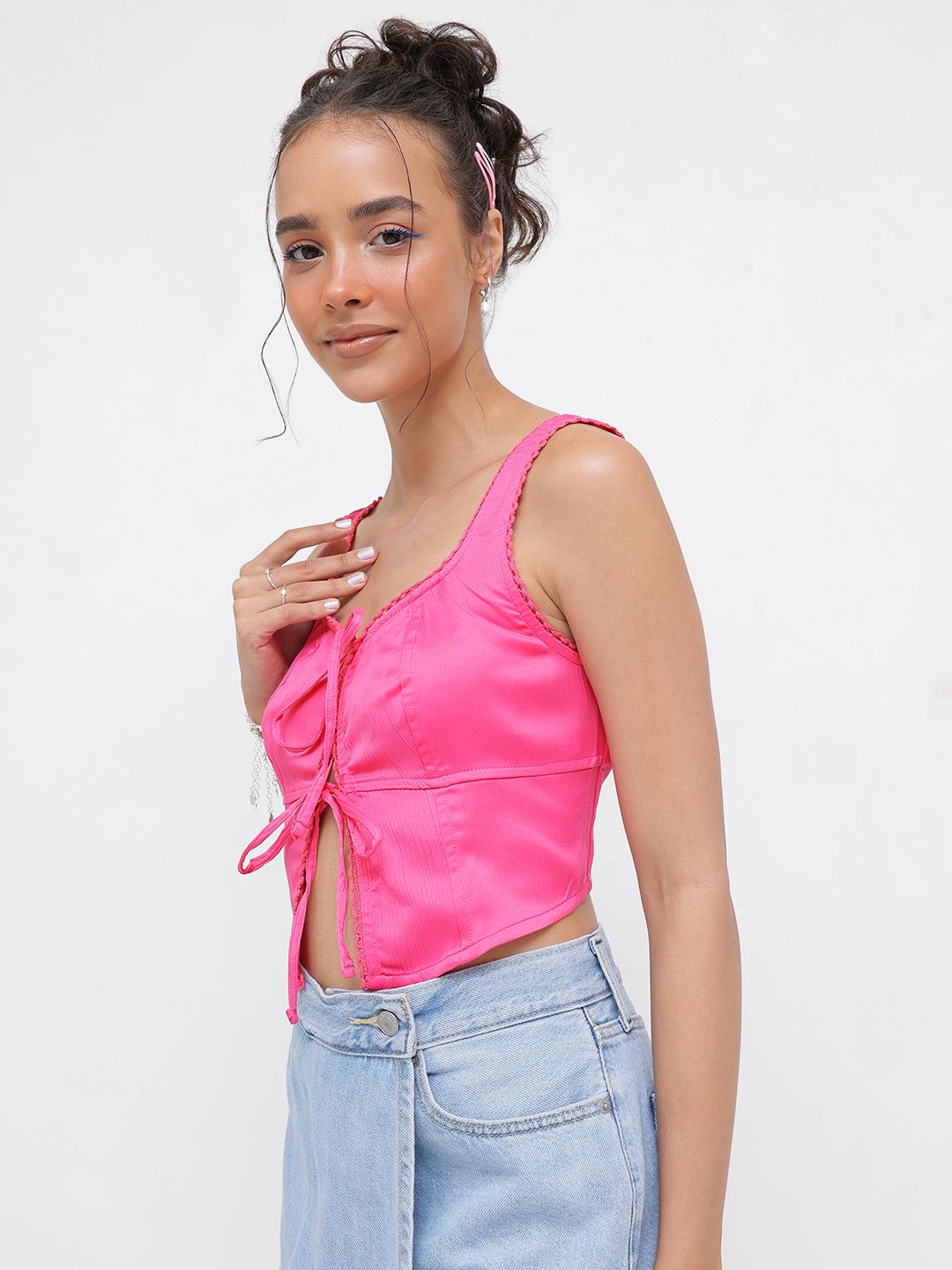 DressBerry Femme Chic Bow Front Top