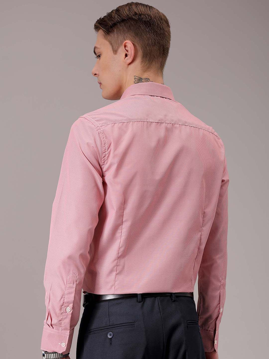The Indian Garage Co. X Luxe Men Spread Collar Micro Checked Slim Fit Formal Shirt