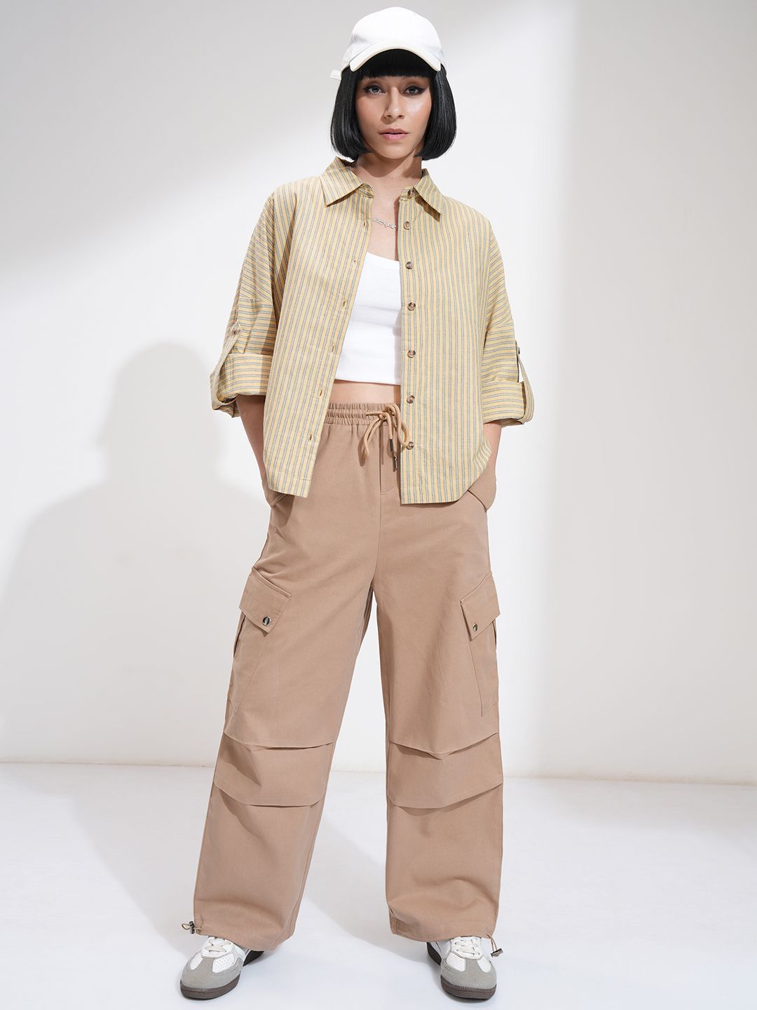Street By Tokyo Talkies Women Solid pocket Streetwear Cargo Pants
