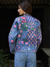 Jaket Quilted Boleh Balik Bunga House of Chikankari Wanita