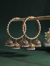 PANASH Set Of 2 Gold-Plated Stone Studded Latkan Style Bangles