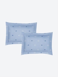 Monte Carlo Stanley Blue & White Floral Printed 144 TC King Bedsheet Set 1.85 m x 1.95 m