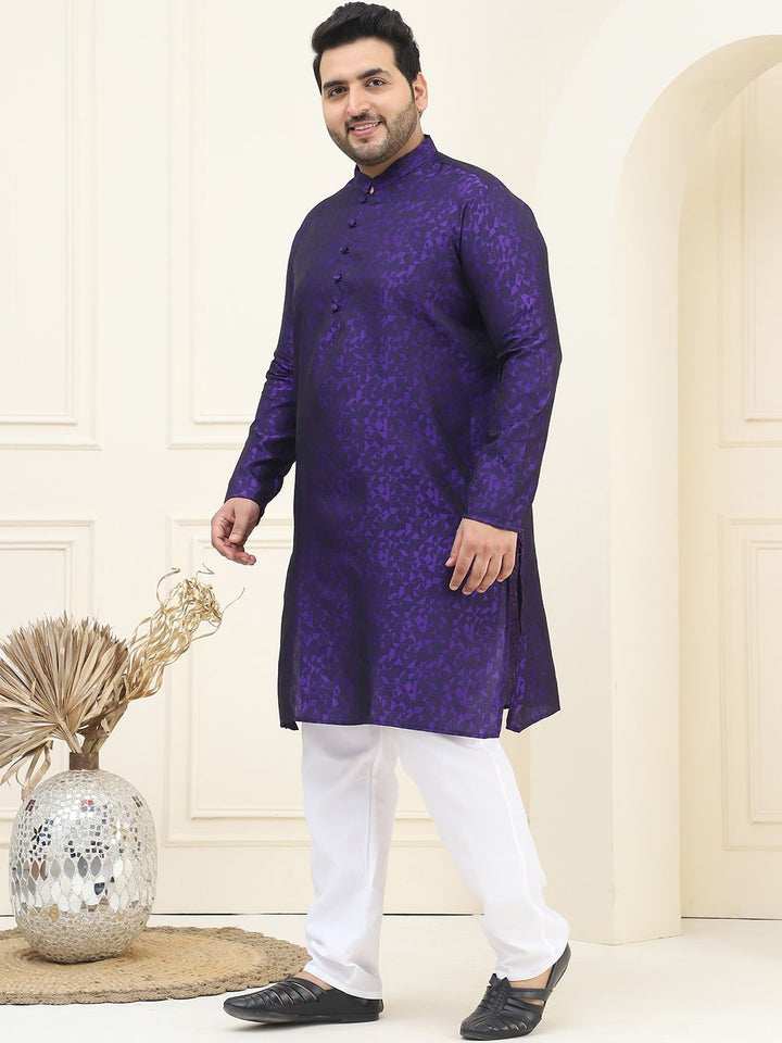 Kurta Lurus Kolar Mandarin Rekaan Tenun SOJANYA PLUS dengan Piyama