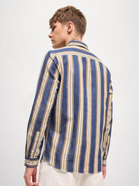 THE BEAR HOUSE Men Spread Collar Multi Striped Cotton Slim Fit Casual Shirt