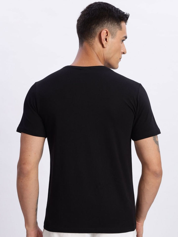 ADRO Men Typography Printed Round Neck Cotton T-shirt