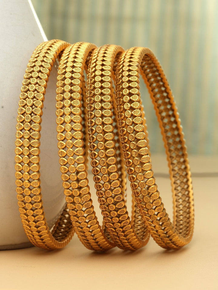 Set PANASH Daripada 4 Gelang Boleh Laras Bersalut Emas 24 CT