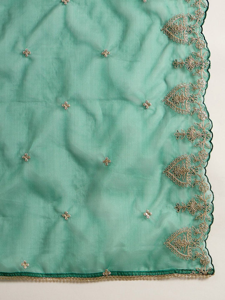 Indo Era Ethnic Motifs Embroidered Kurta With Trousers &  Dupatta