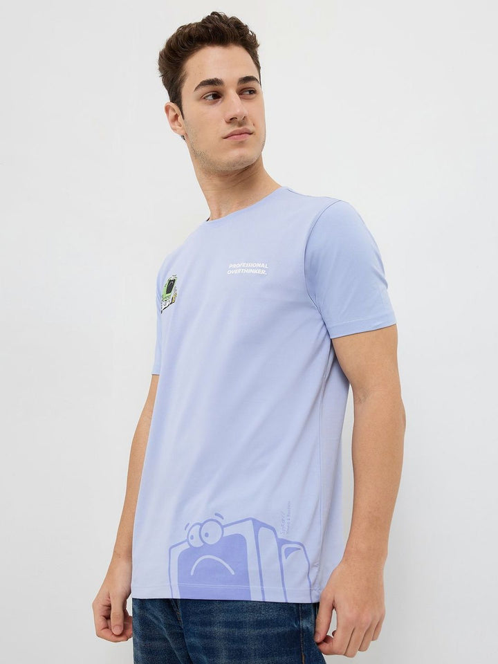 SPYKAR Men Graphic Printed Round Neck Cotton Slim Fit T-shirt