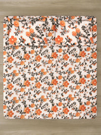 Myntra Elegant Cream Floral Printed Dilengkapi 300 TC King 7D Cadar & 2 Sarung Bantal