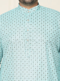 SOJANYA PLUS Ethnic Motifs Band Collar Straight Kurta With Pyjamas