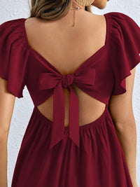 DressBerry Women Flutter Sleeve Empire Mini Dress