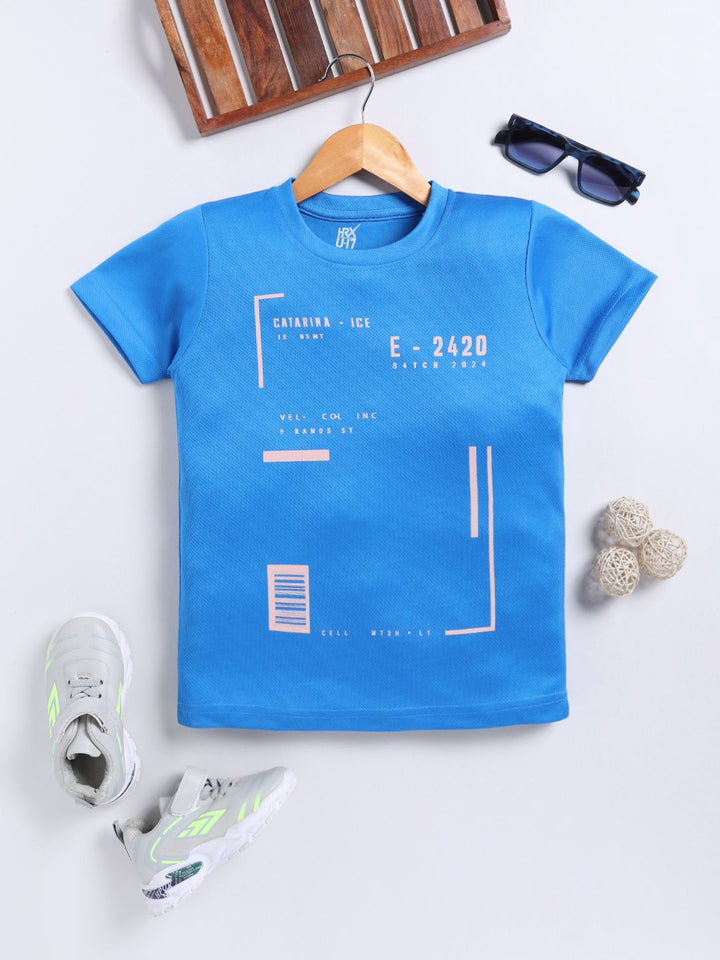 HRX by Hrithik Roshan Boys Typography Printed Rapid-Dry T-shirt